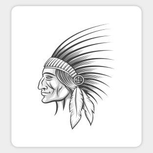 American indian tribe leader. Sticker